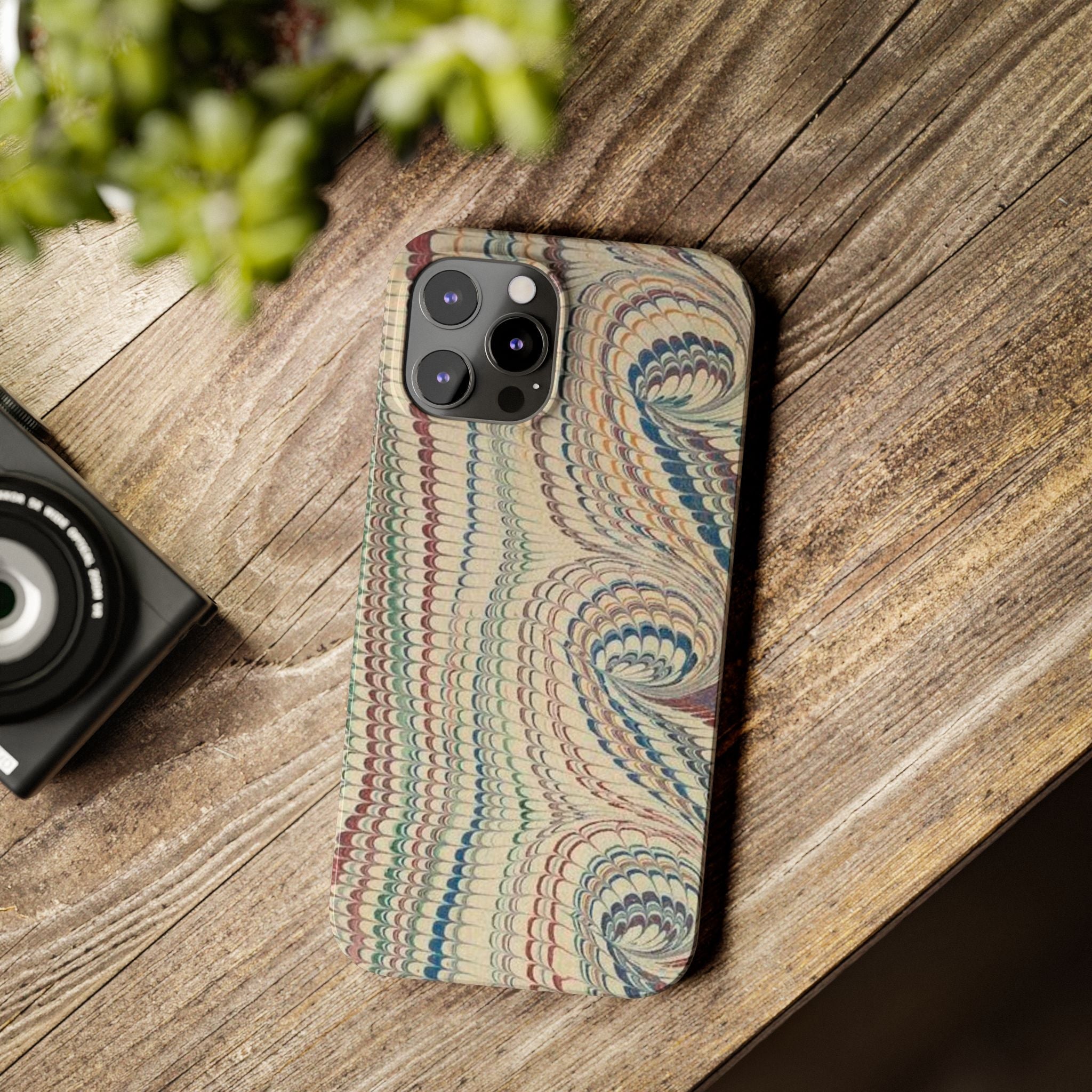 Italian Vintage Marbled Paper Design on iPhone Cases, Artistic Protection for Your Device in Elegant Beige, Blue, Burgundy