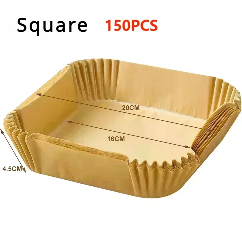 23CM Air Fryer Disposable Baking Paper Liner Non-Stick Mat Steamer Square Round Parchment for Microwave Oven Kitchen Cookers