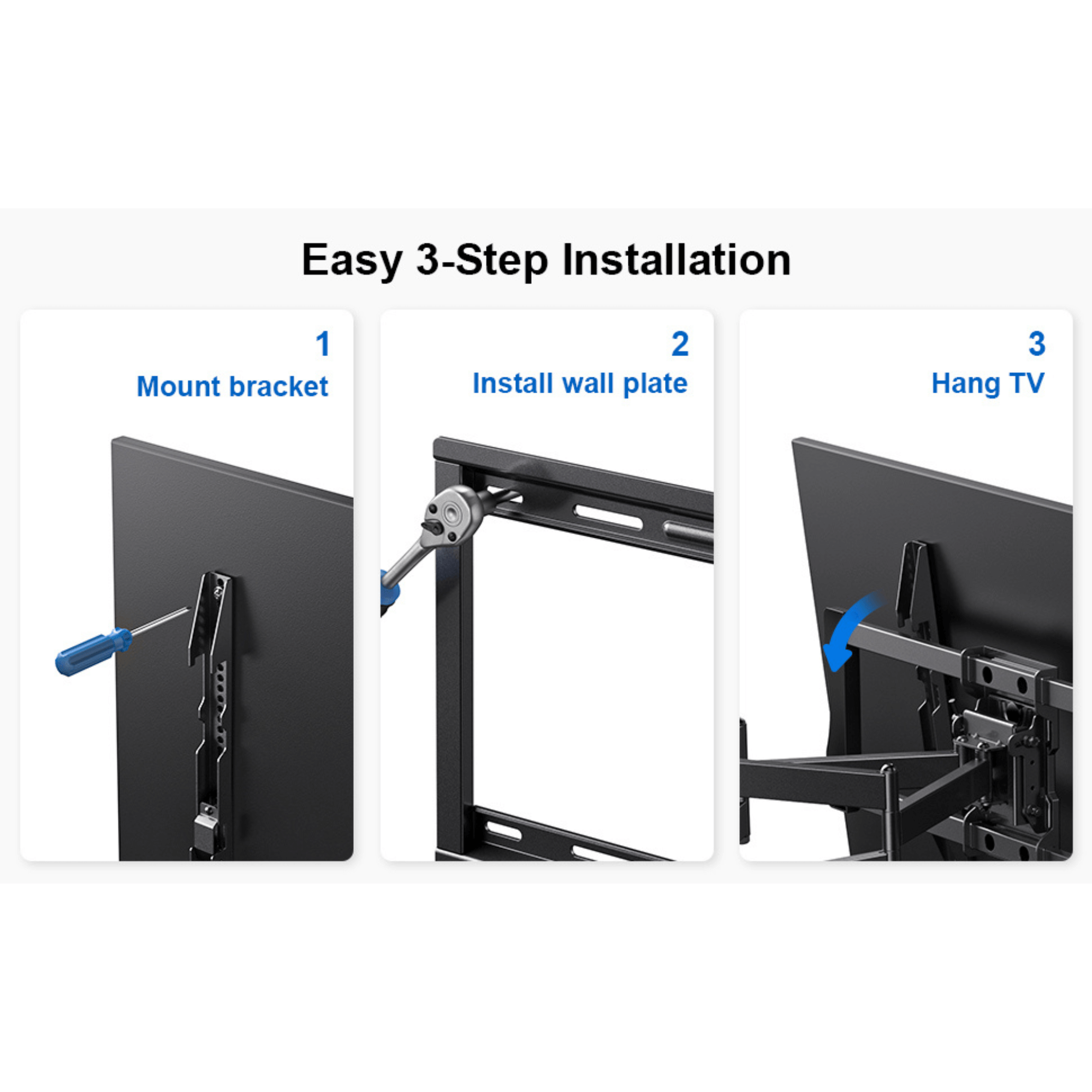 ErgoAV Motion Mount with Dual Arms for TVs 43" to 75" and up to 132lbs