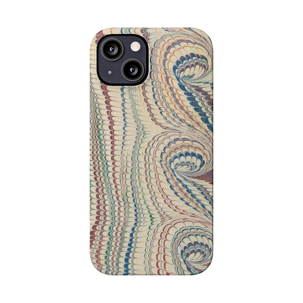 Italian Vintage Marbled Paper Design on iPhone Cases, Artistic Protection for Your Device in Elegant Beige, Blue, Burgundy