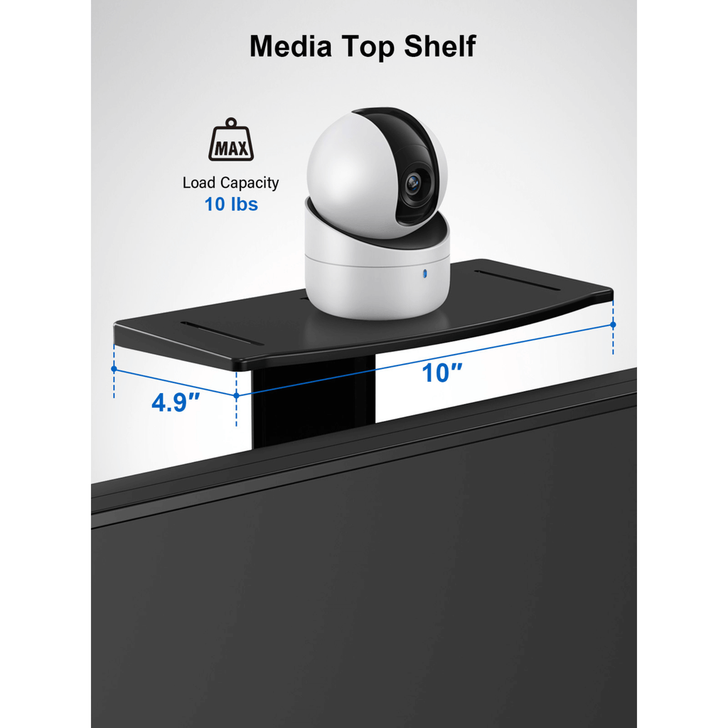 ErgoAV Movable Height-Adjustable Cart with Camera Shelf for TVs 49" to 85"