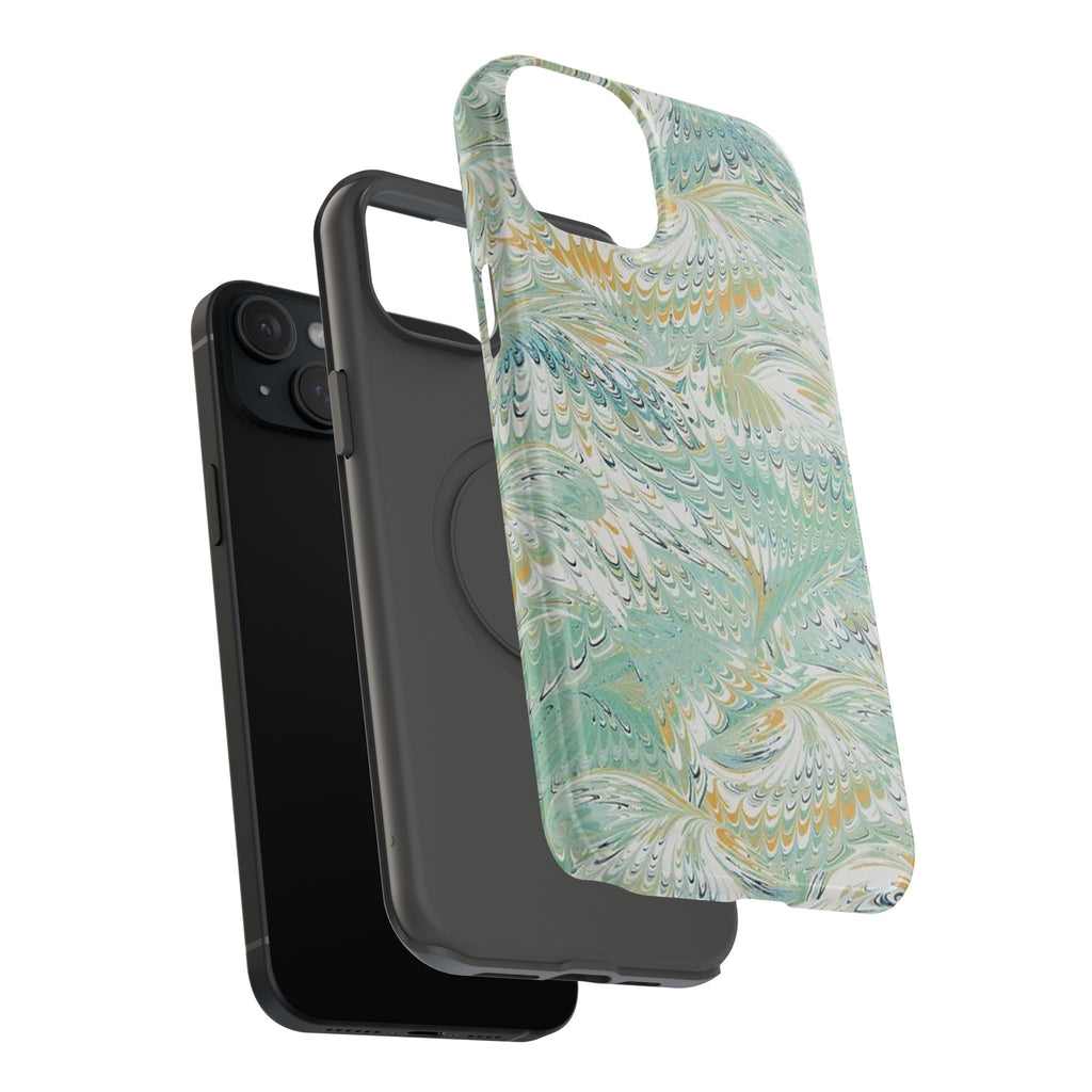 Mint Green Marbled Swirl Phone Case - Dual Layer