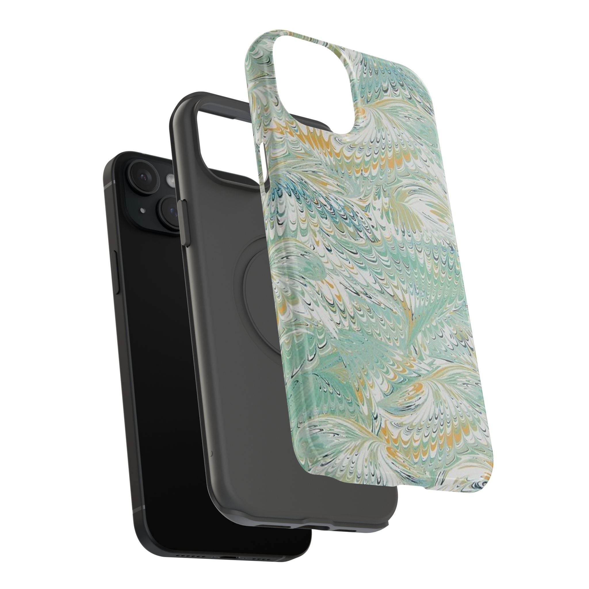 Mint Green Marbled Swirl Phone Case - Dual Layer