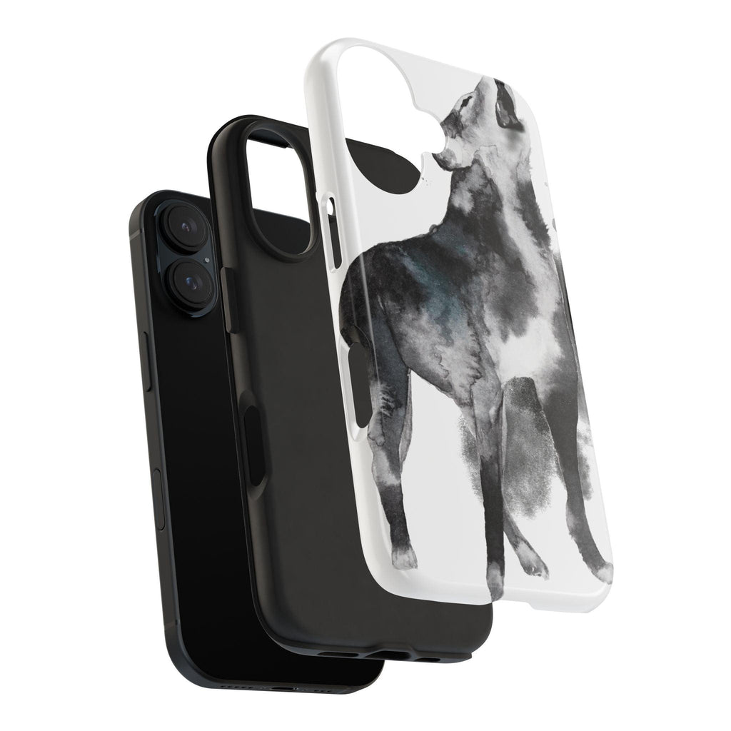 Black and White Dog Printed Tough Phone Cases