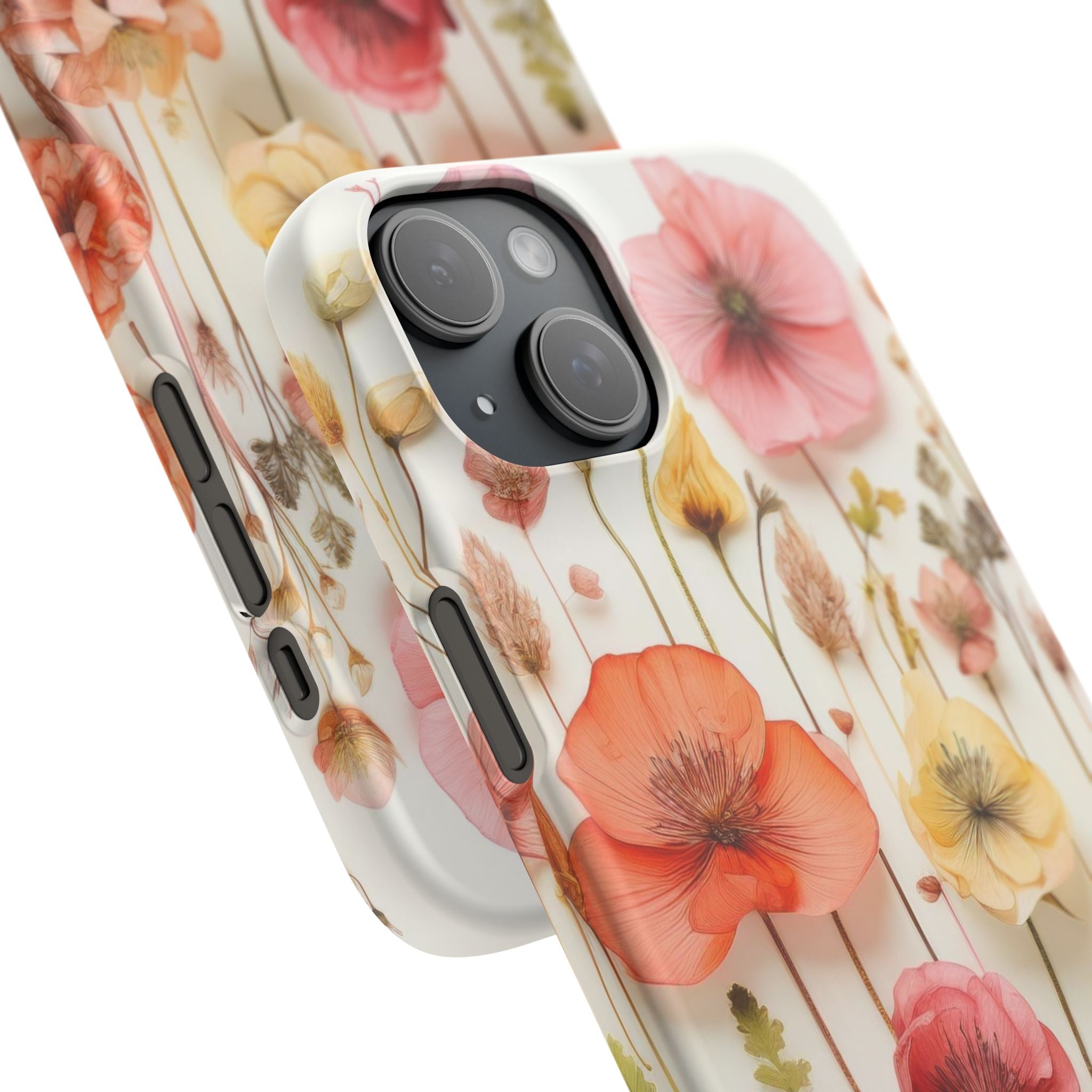 Pink Floral Pressed Flowers - Slim Case