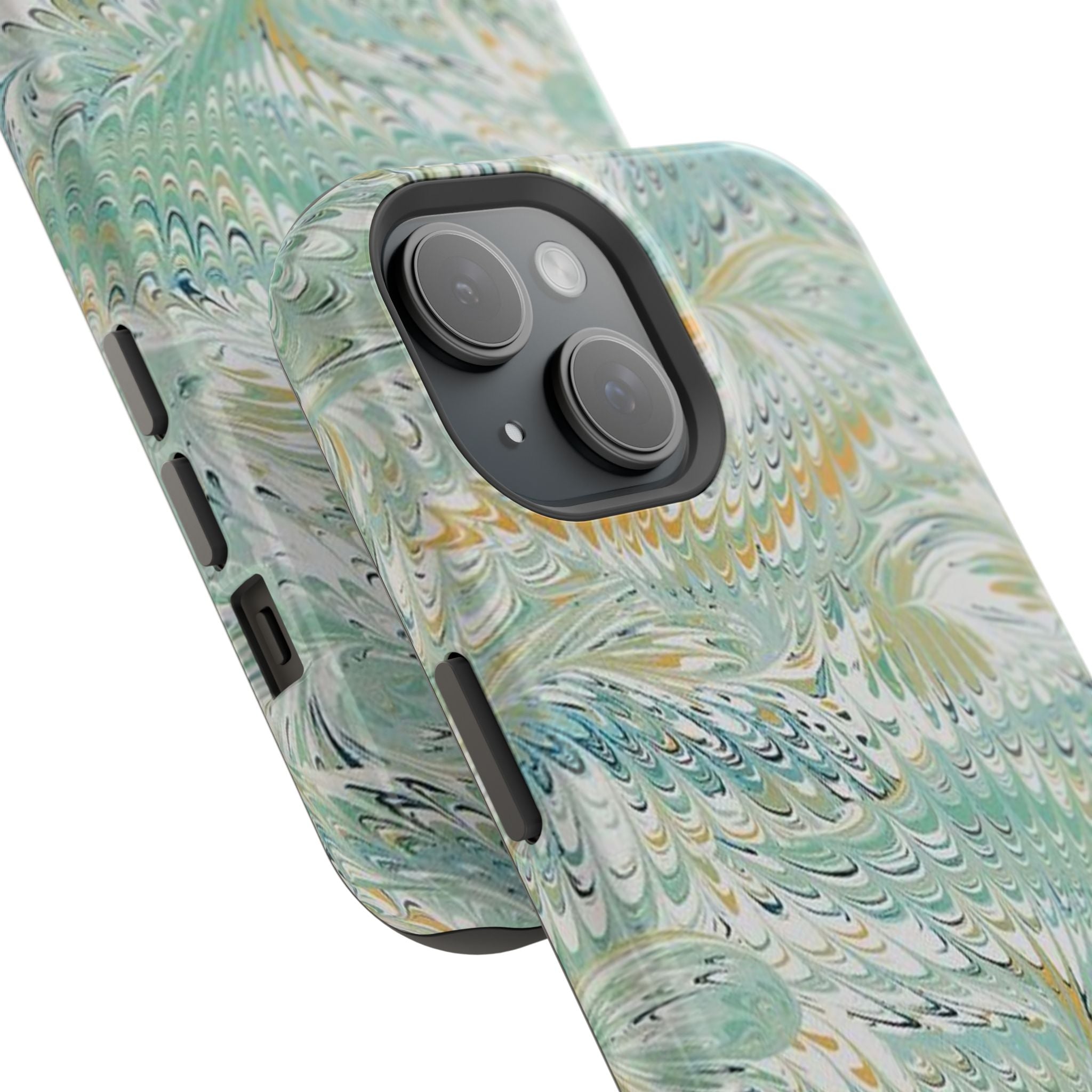 Mint Green Marbled Swirl Phone Case - Dual Layer