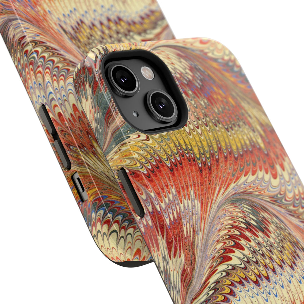 Rust and Gold Italian Vintage Marble Design Durable Phone Case for Apple + Samsung