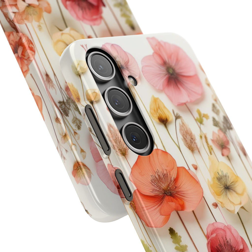 Pink Floral Pressed Flowers - Slim Case