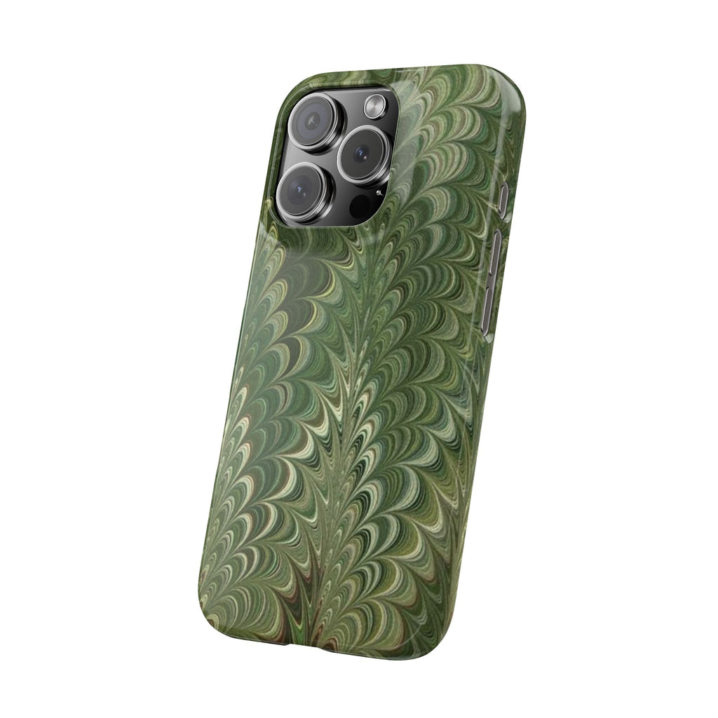 Green Marbled Phone Case