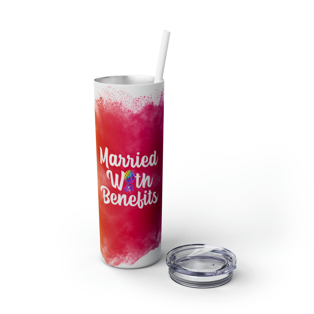 Married With Benifits Skinny Tumbler with Straw, 20oz