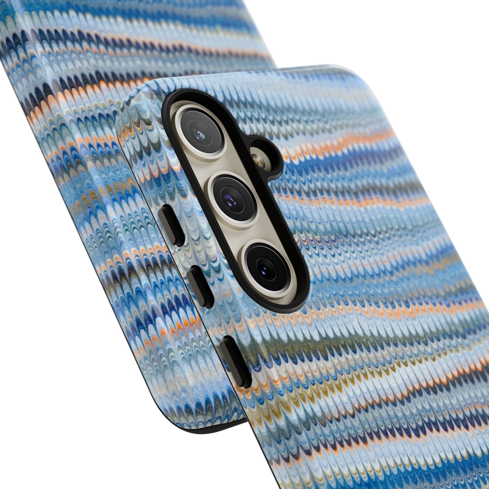 Blue Marbled Phone Cases iPhone 16 + Samsung + Apple + Google