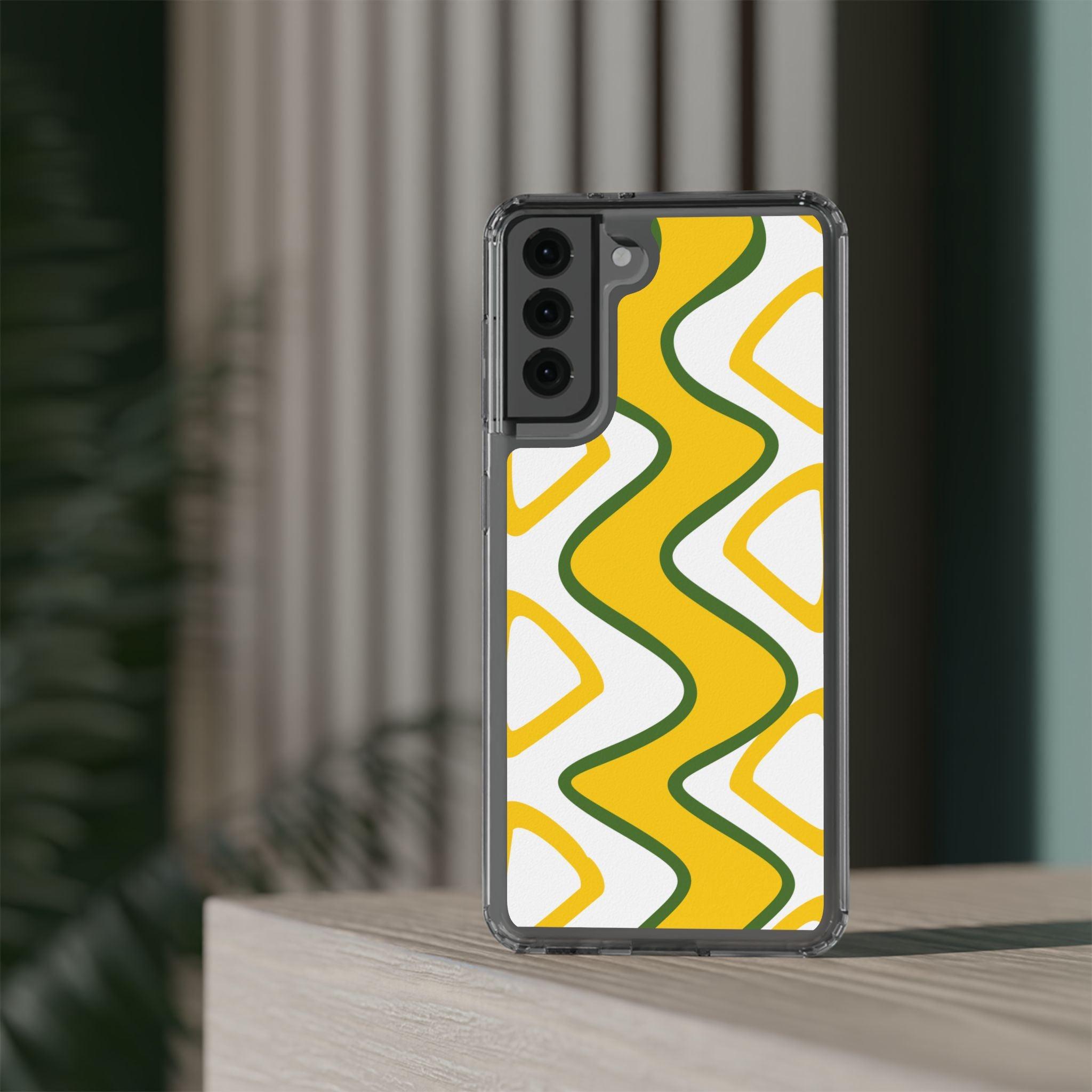 Bright Yellow Abstract With Shape Clear Cases