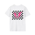 Checkerboard Lightning T-Shirt — Pink Bolts of Lightning Graphic Tee