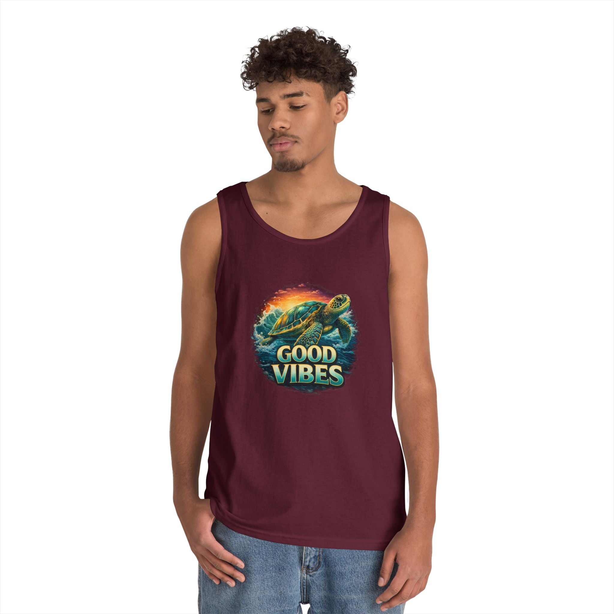 Good Vibes Turtle Tank — Surf-Inspired Beach Vacation Tank Top