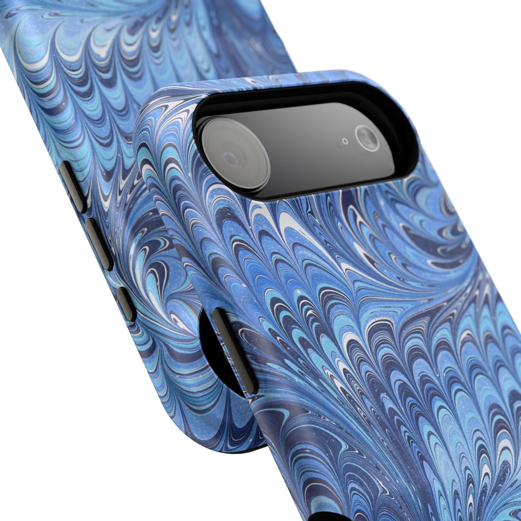 Blue Marbled Swirl Phone Case - Dual Layer Case