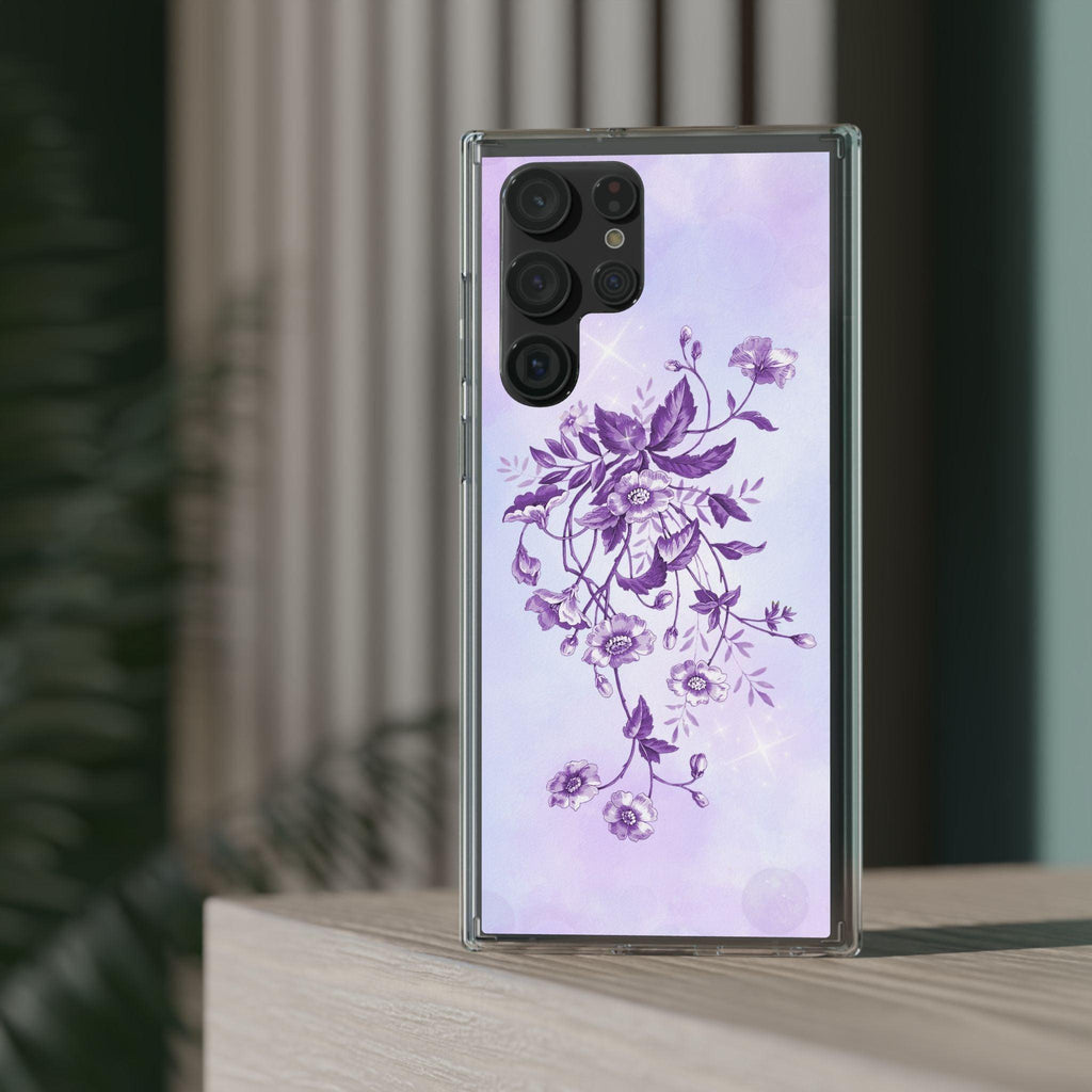 Floral design In Purple Clear Cases