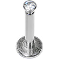 16G Clear 2mm Gem Internally Threaded Labret Monroe Tragus