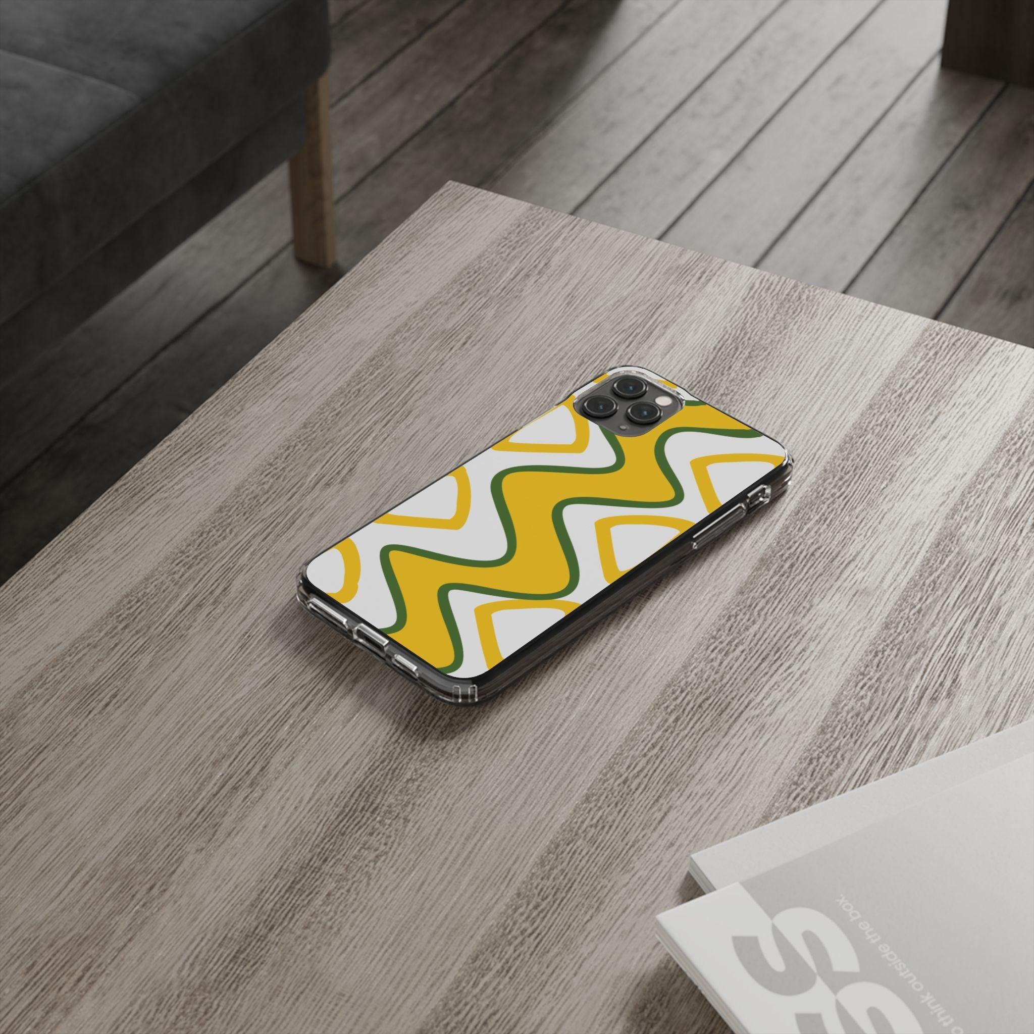 Bright Yellow Abstract With Shape Clear Cases