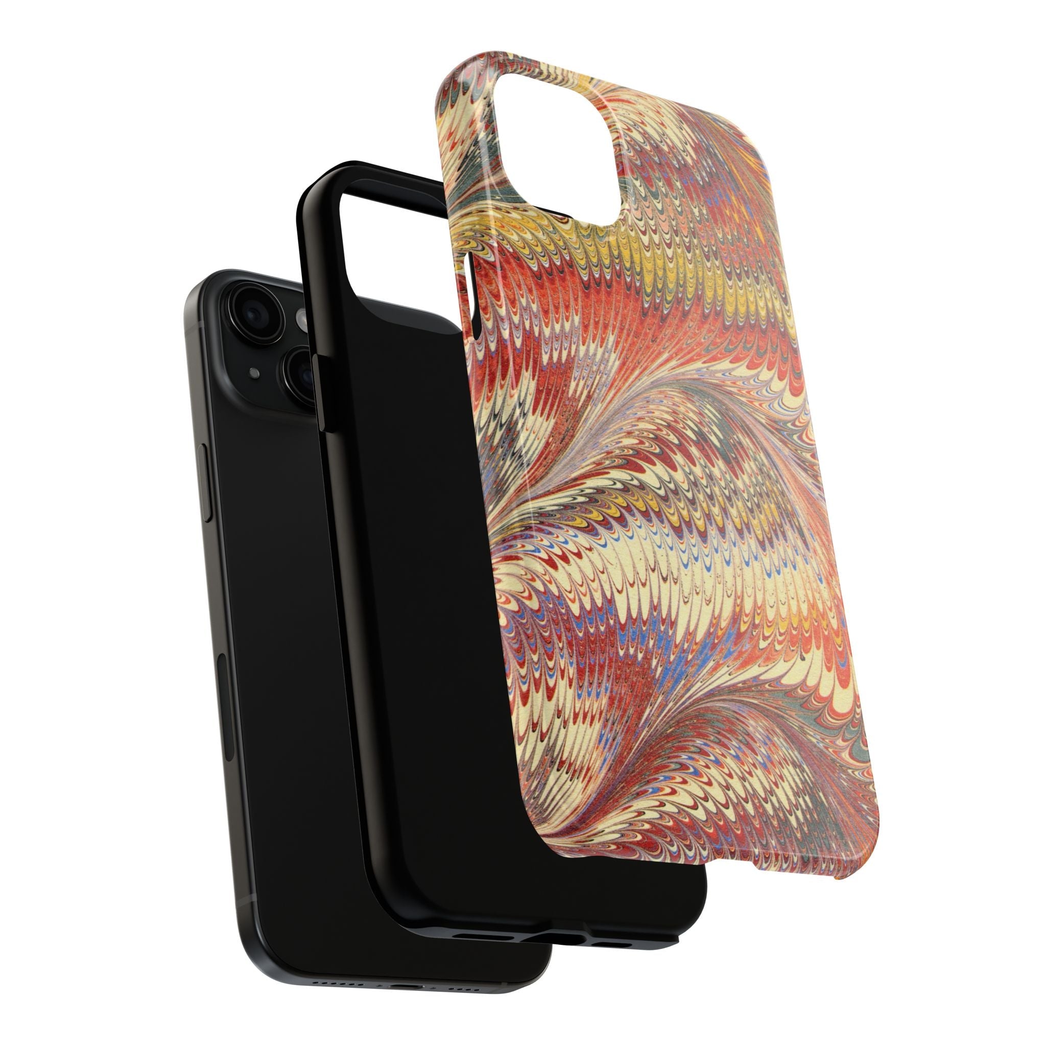 Rust and Gold Marble Italian Tough Phone Case — Durable Marbled Phone Case