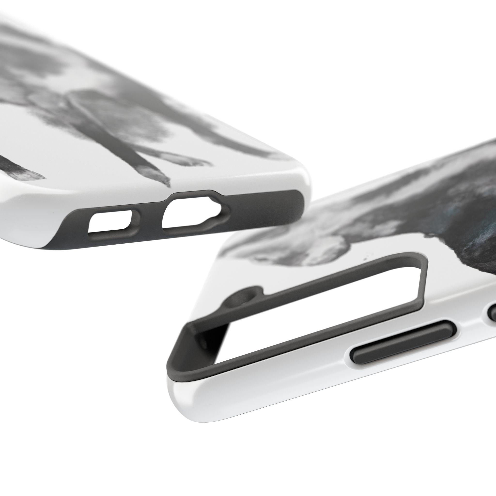 Black and White Dog Printed Tough Phone Cases