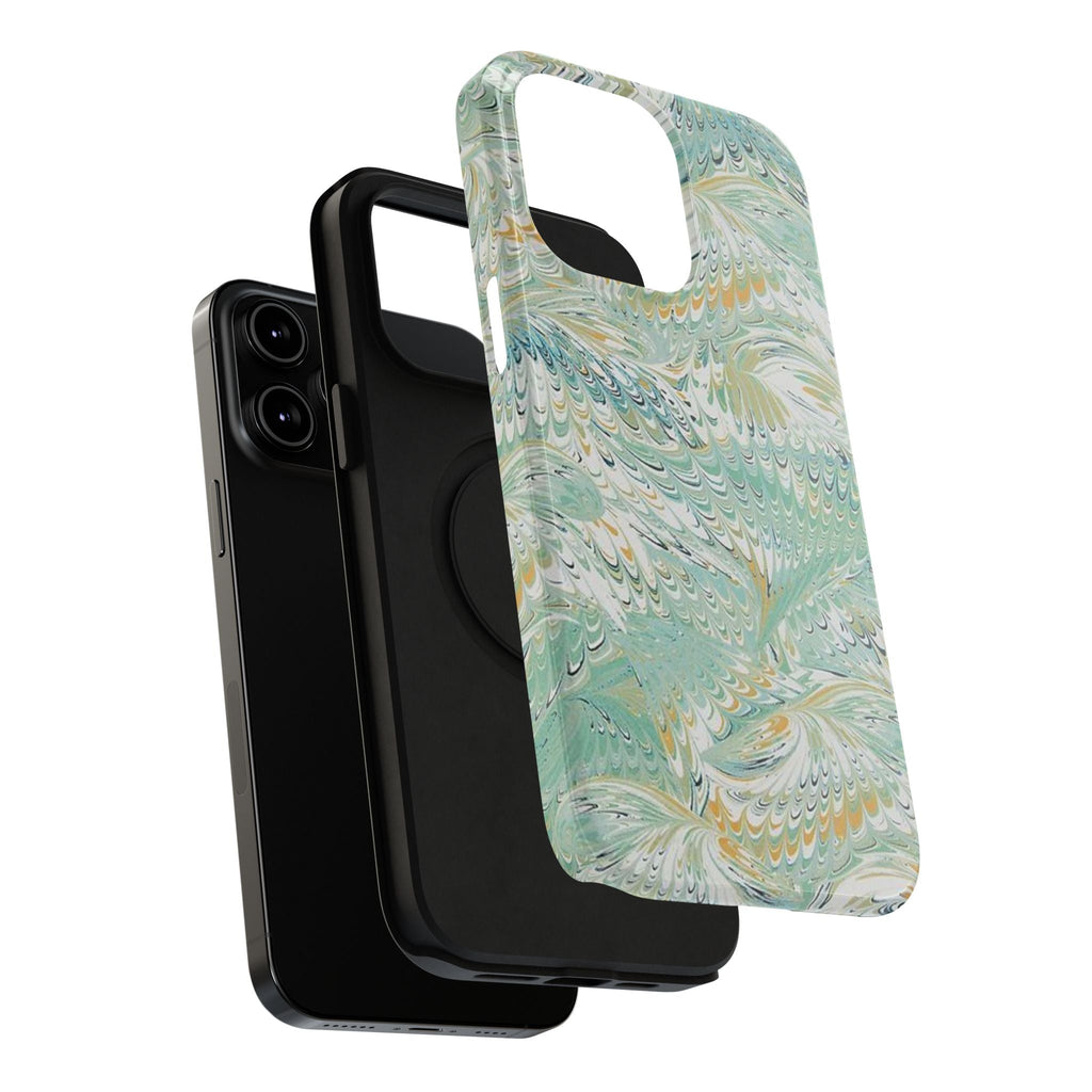 Mint Green Marbled Swirl Phone Case - Dual Layer