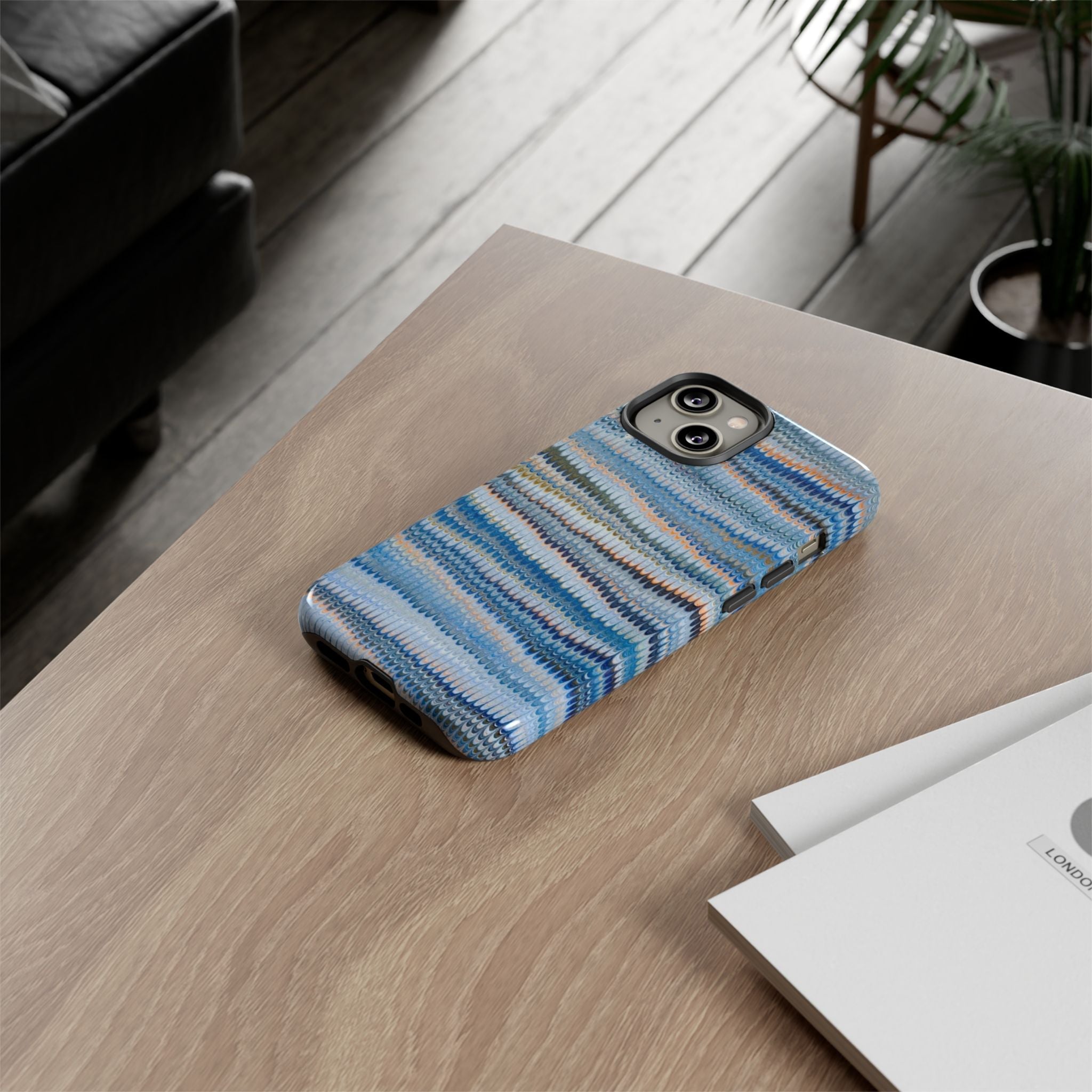 Blue Marbled Phone Cases iPhone 16 + Samsung + Apple + Google