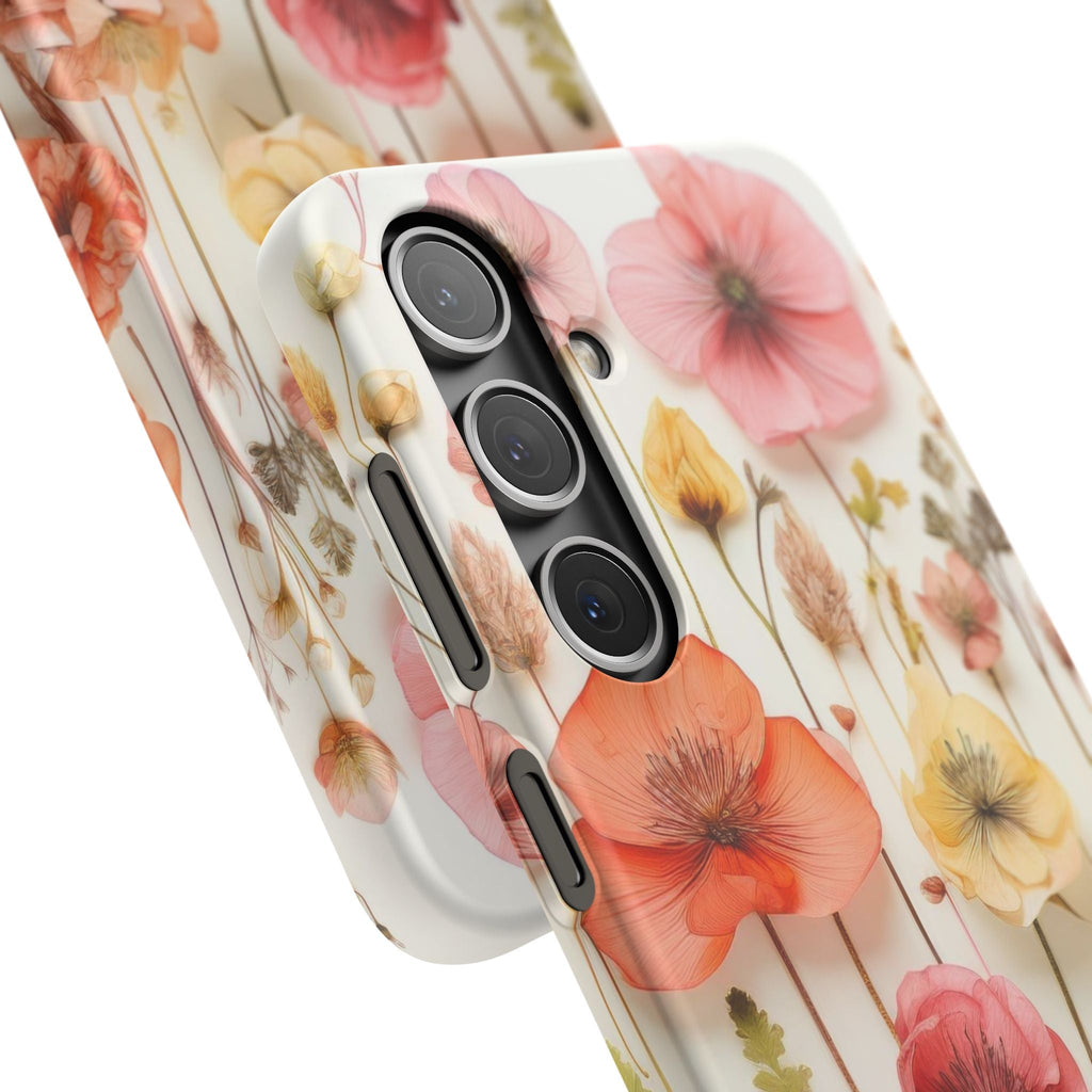 Pink Floral Pressed Flowers - Slim Case