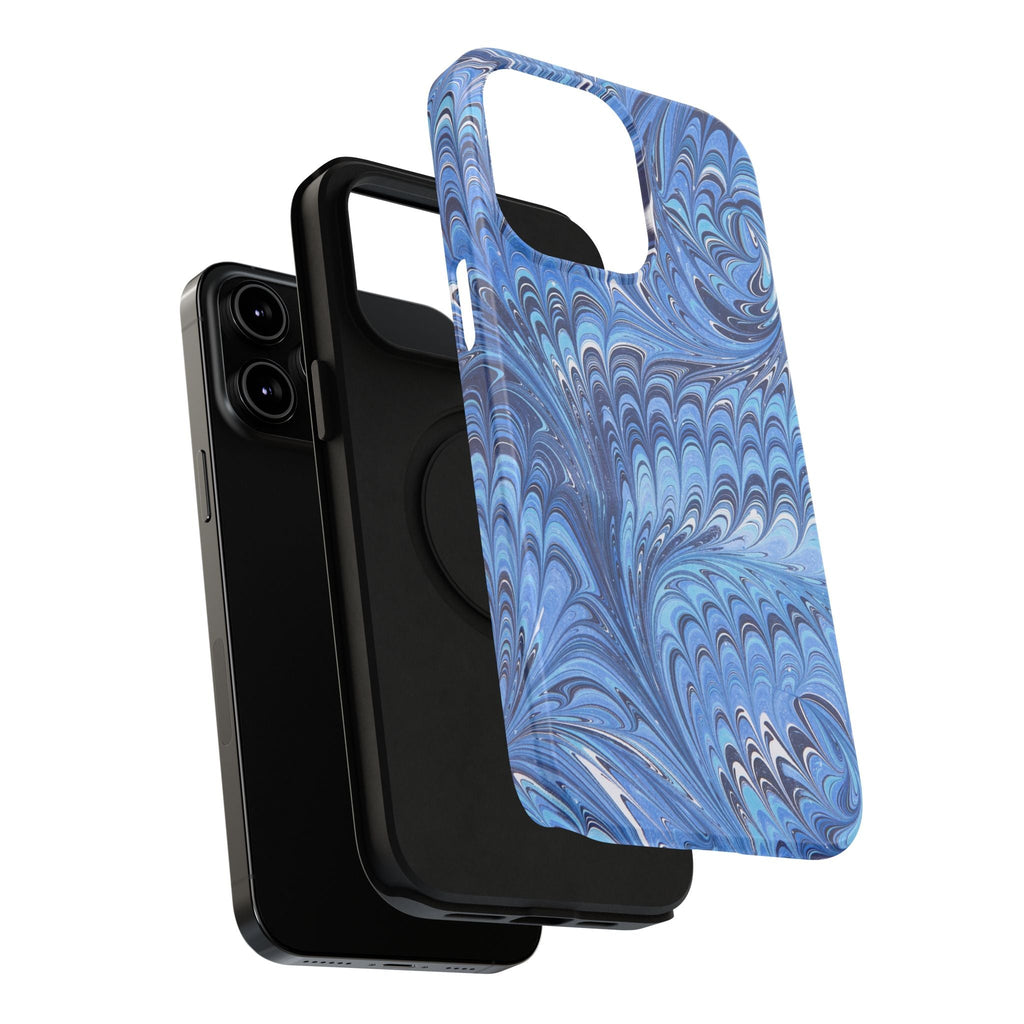 Blue Marbled Swirl Phone Case - Dual Layer Case