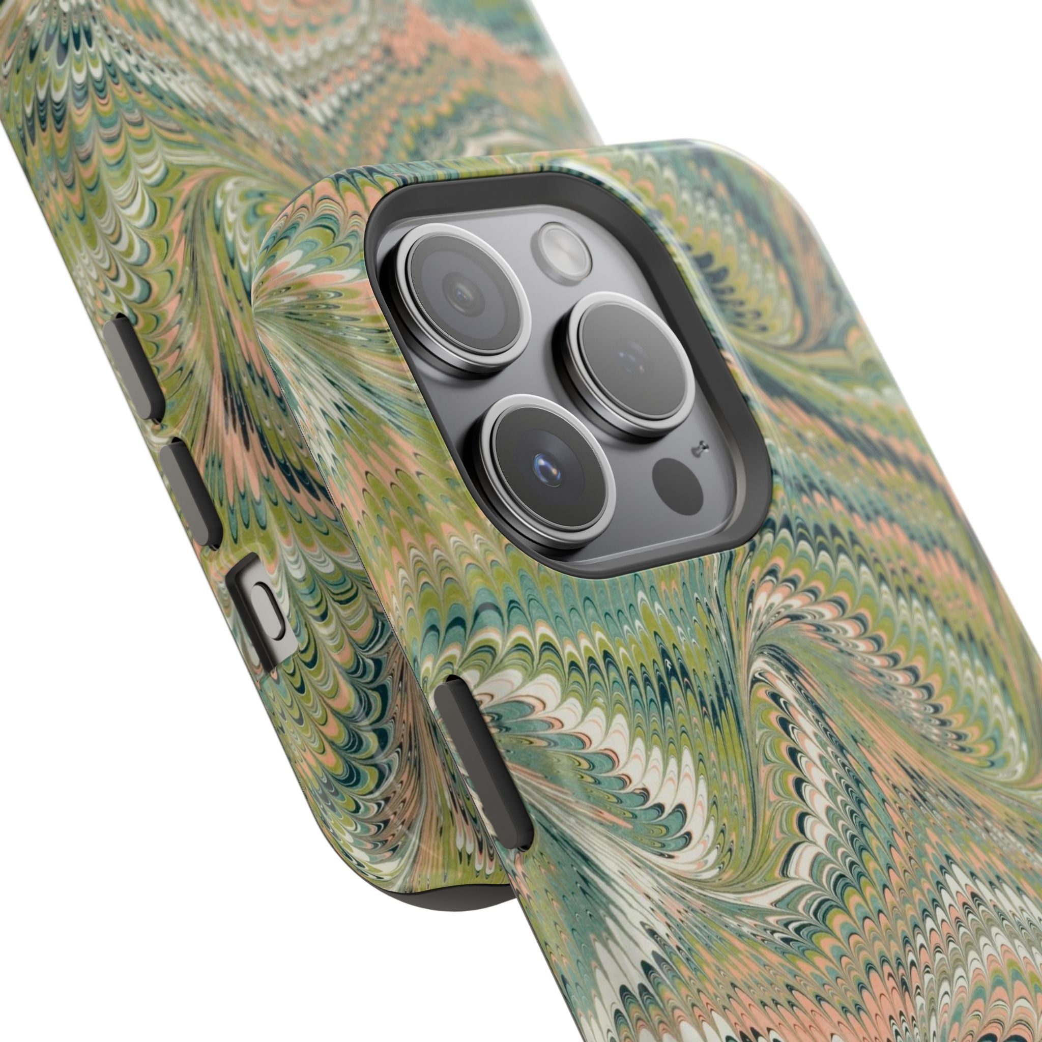 Green Pastel Italian Marble Design Magnetic MAG SAFE High Impact iPhone Cases