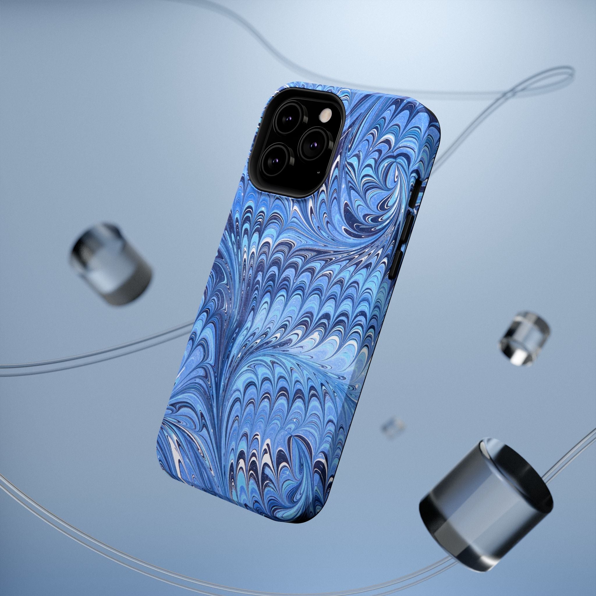 Blue Marbled Swirl Phone Case - Dual Layer Case
