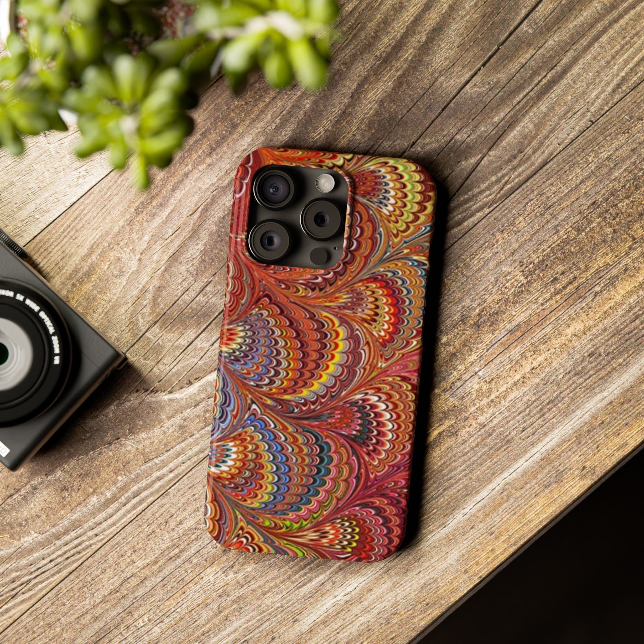 Italian Marbled Design, Red and Blue Pallet