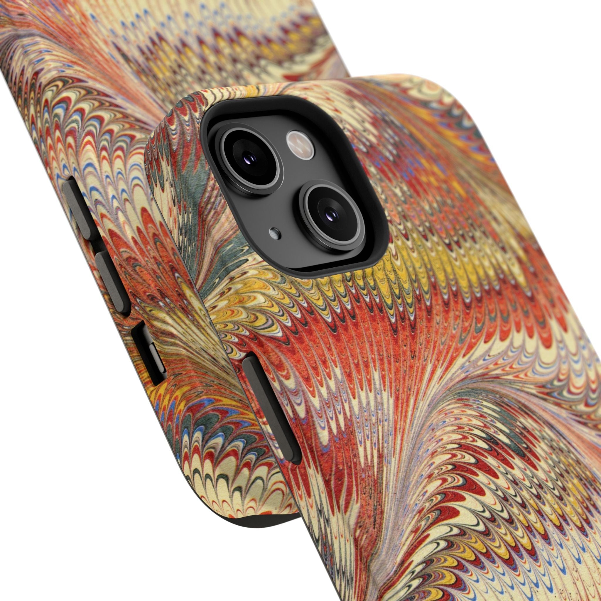 Rust and Gold Italian Vintage Marble Design Durable Phone Case for Apple + Samsung