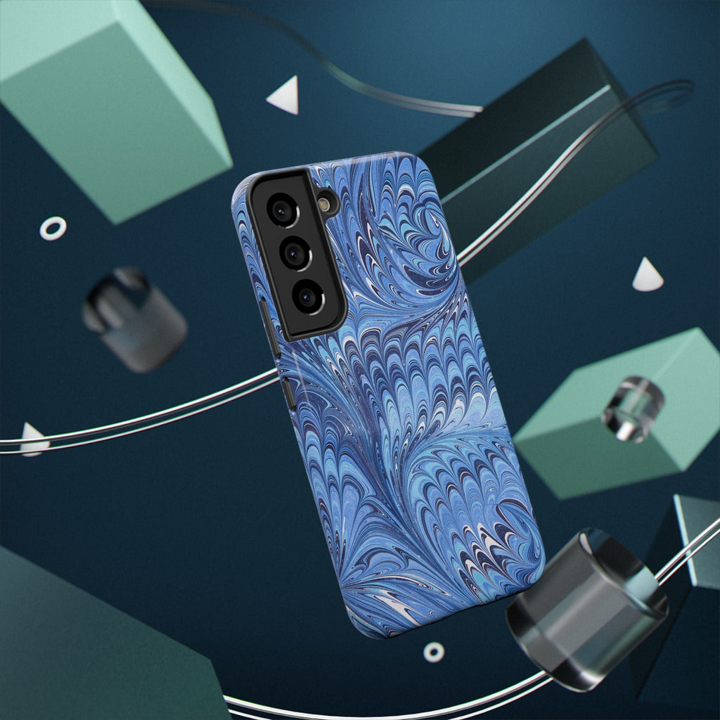 Blue Marbled Swirl Phone Case - Dual Layer Case