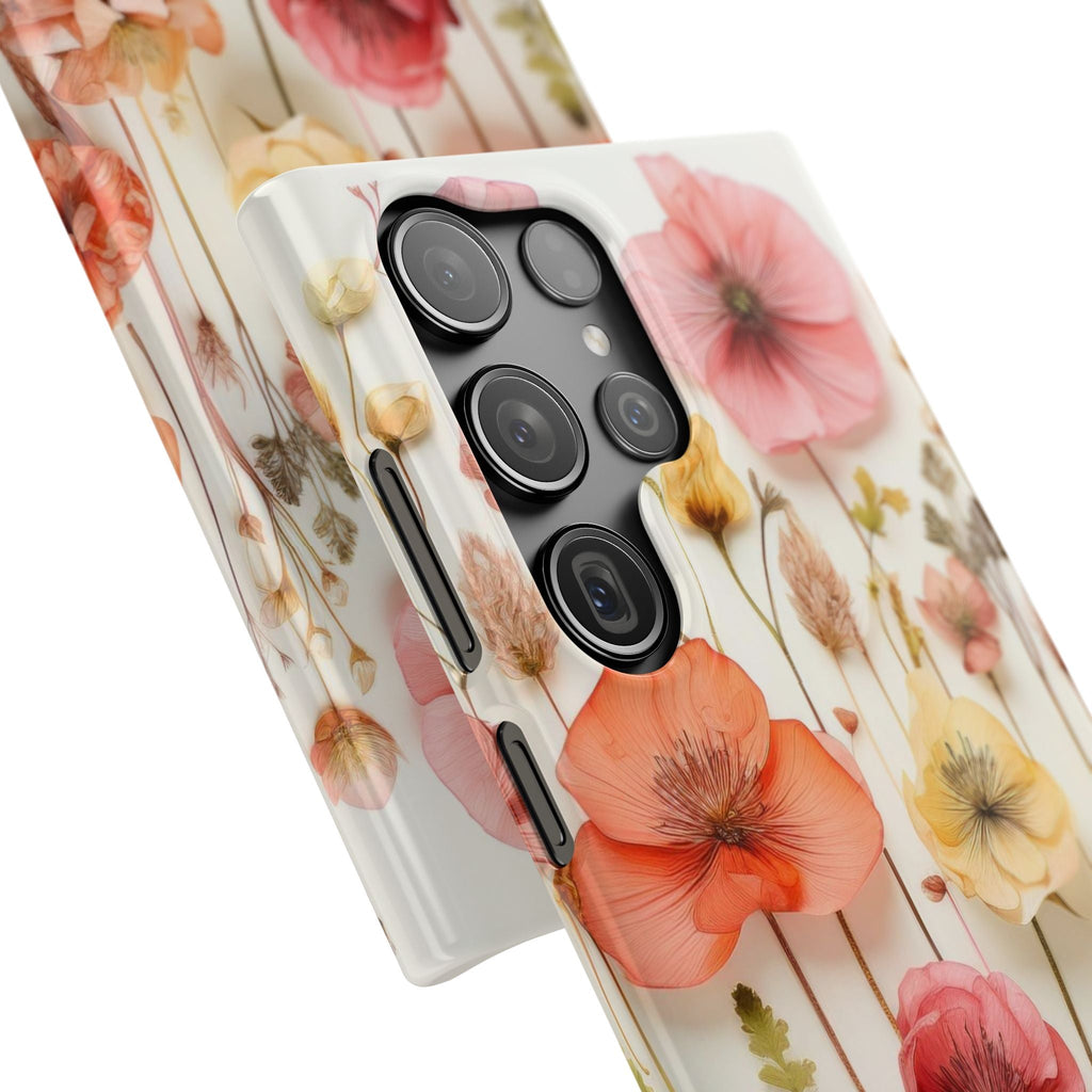 Pink Floral Pressed Flowers - Slim Case
