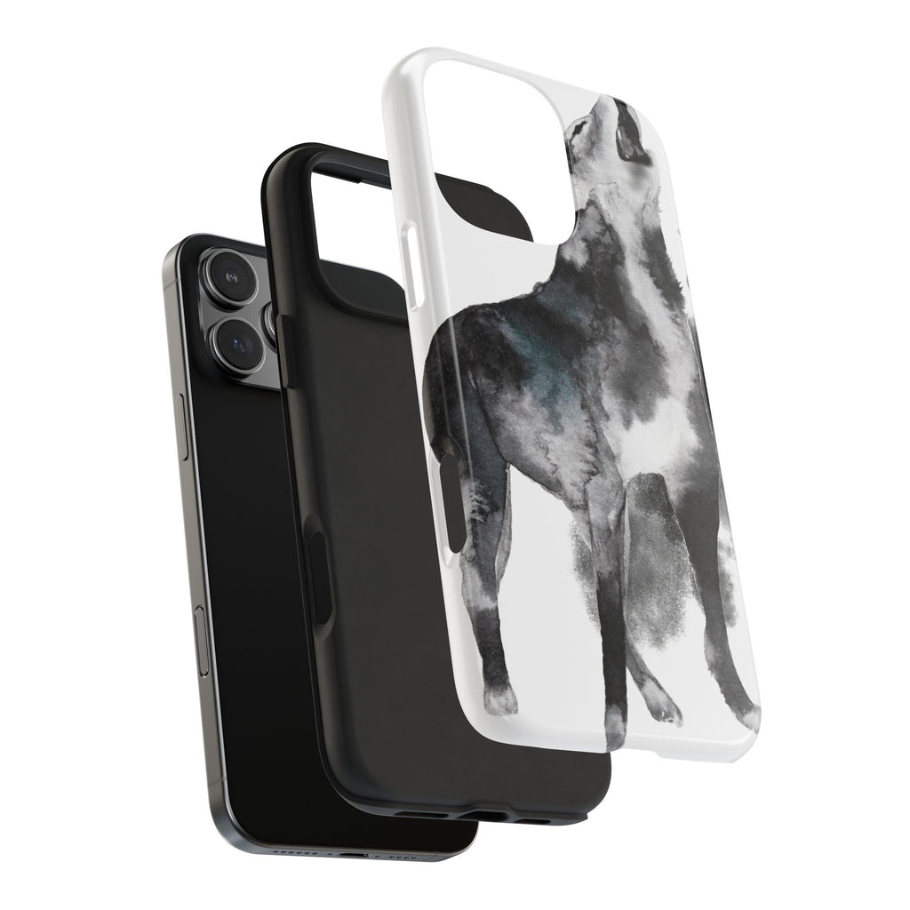 Black and White Dog Printed Tough Phone Cases