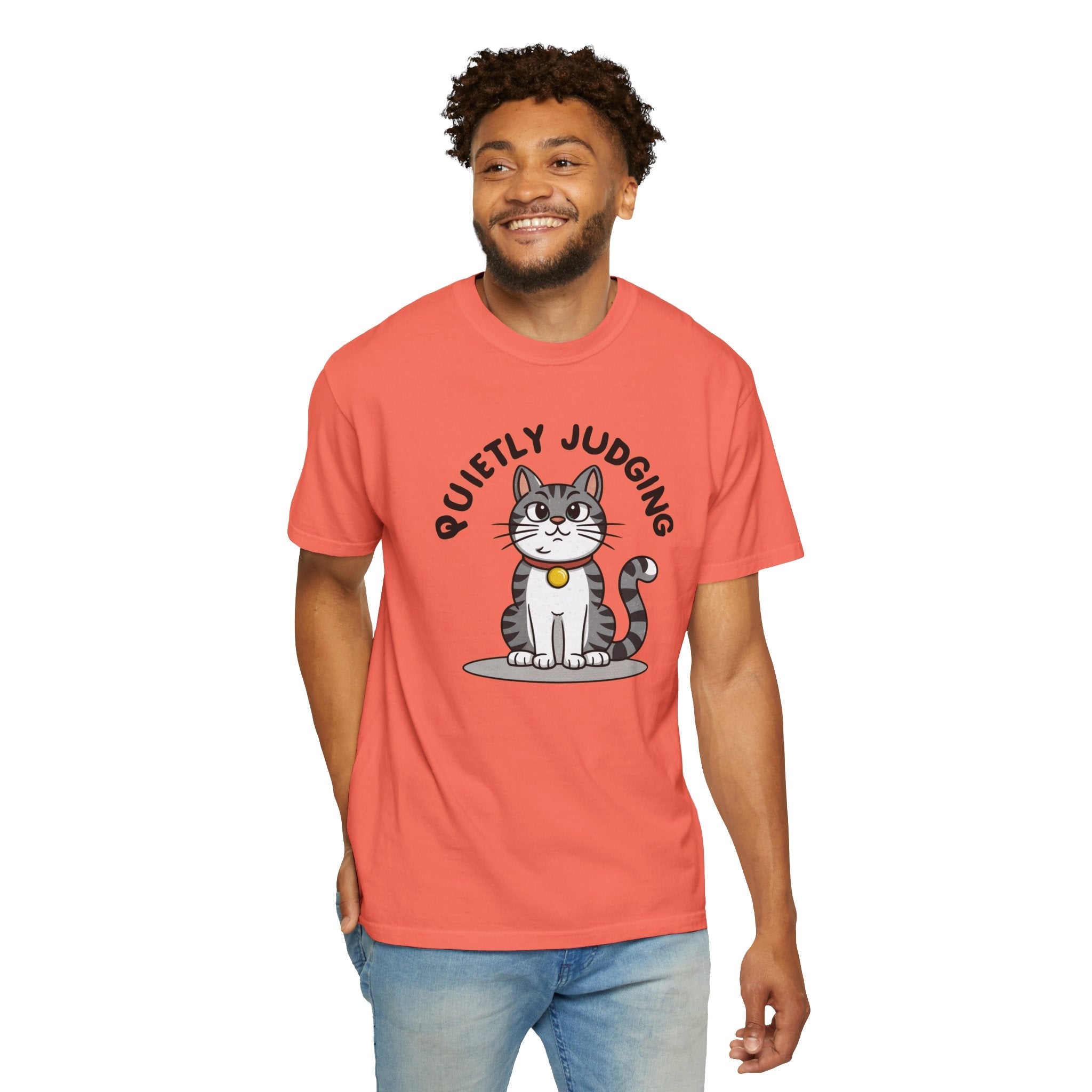 Cat Quietly Judging Tee - Comfort Colors Cotton Shirt - DipaliZ