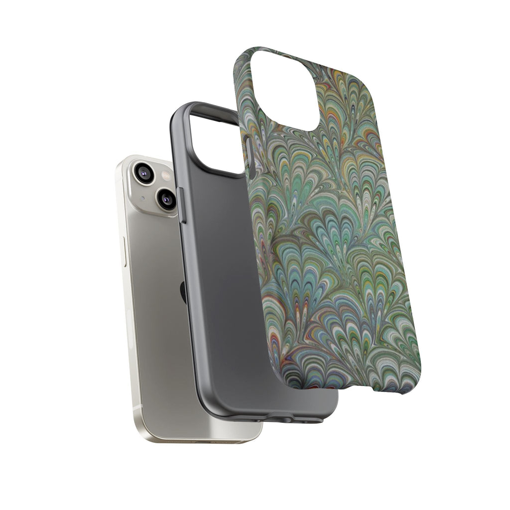 Green Peacock Marbled Phone Case — "Tough Cases" Ultra-Tough Protective Cover