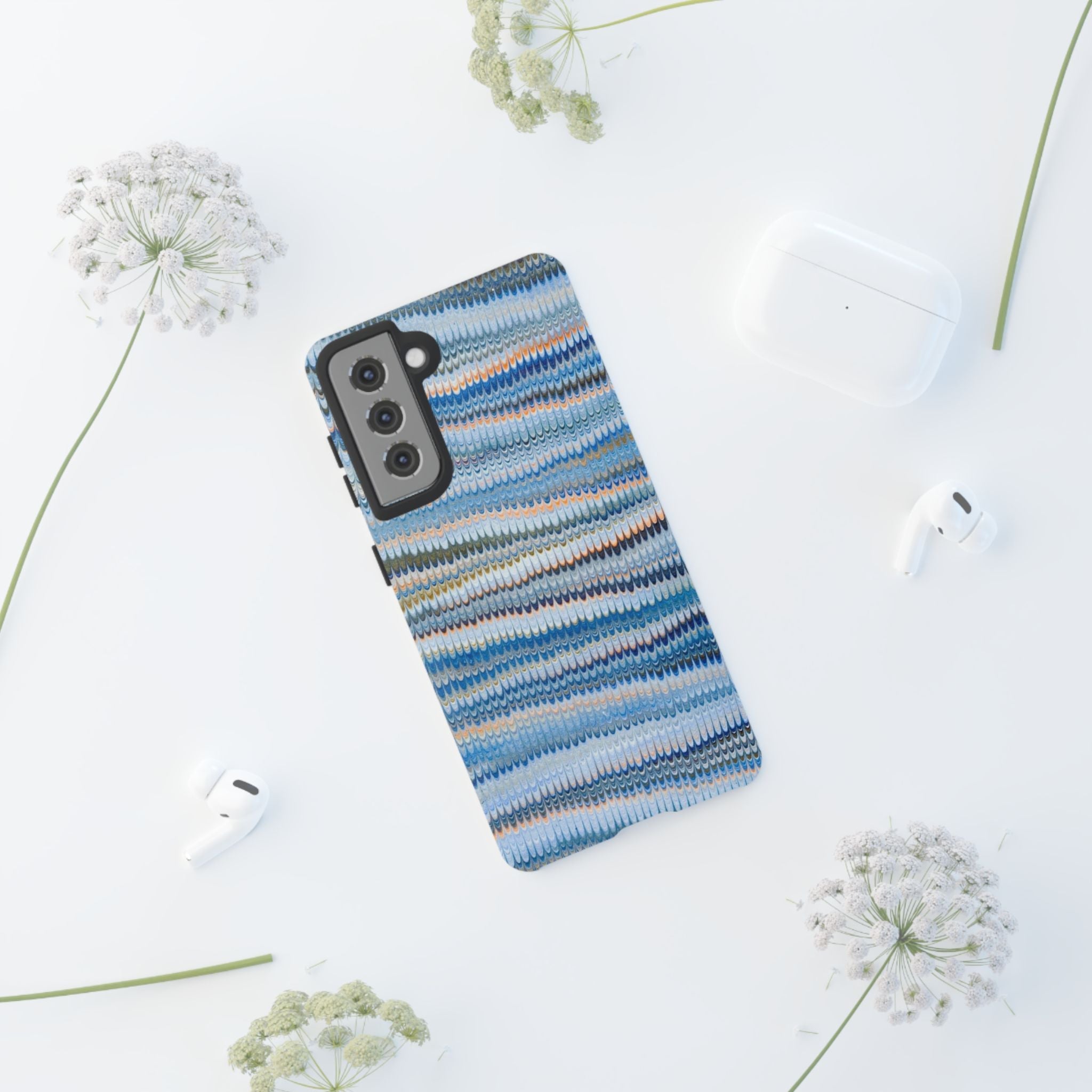 Blue Marbled Vintage Marbled Design - Tough Cases