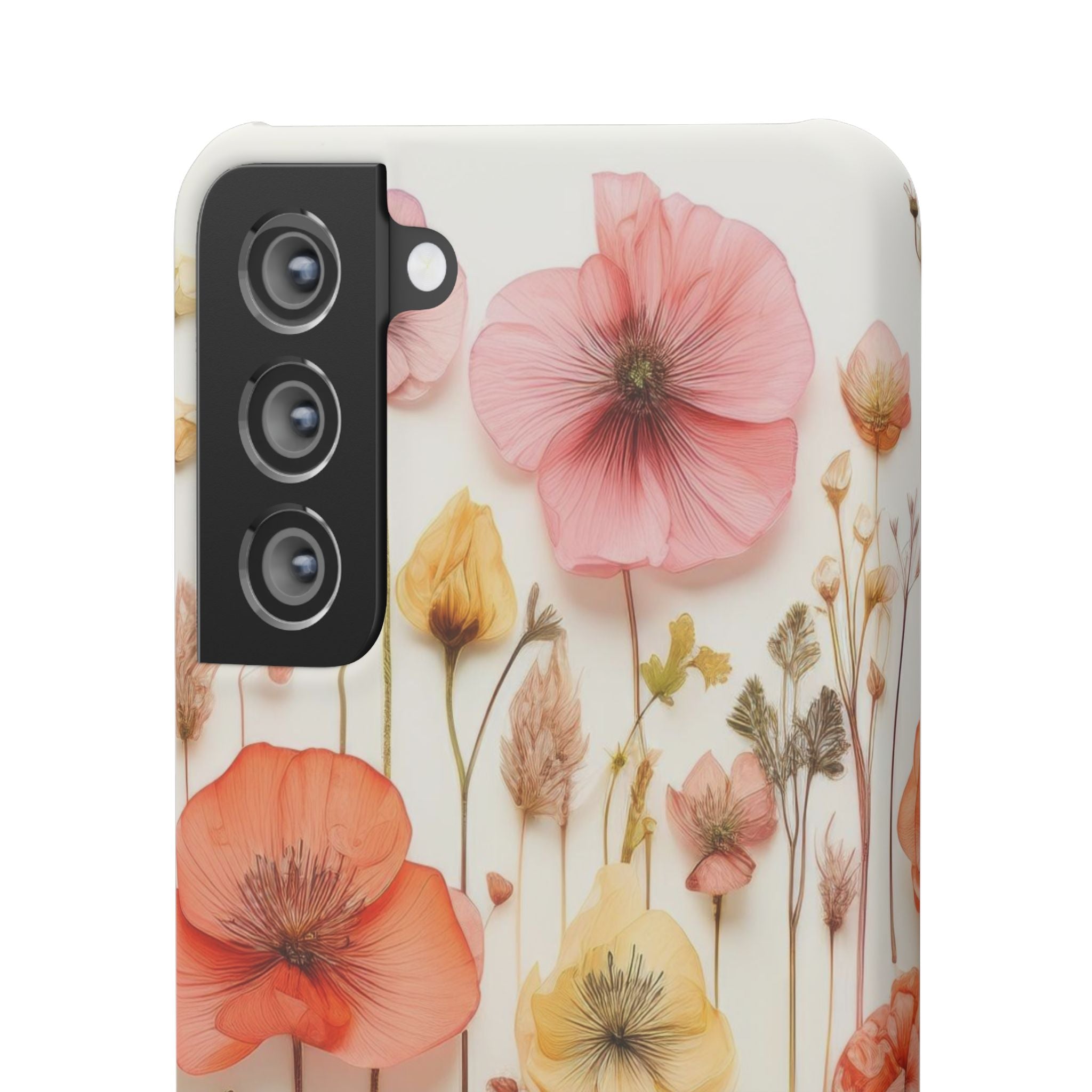 Pink Floral Pressed Flowers - Slim Case