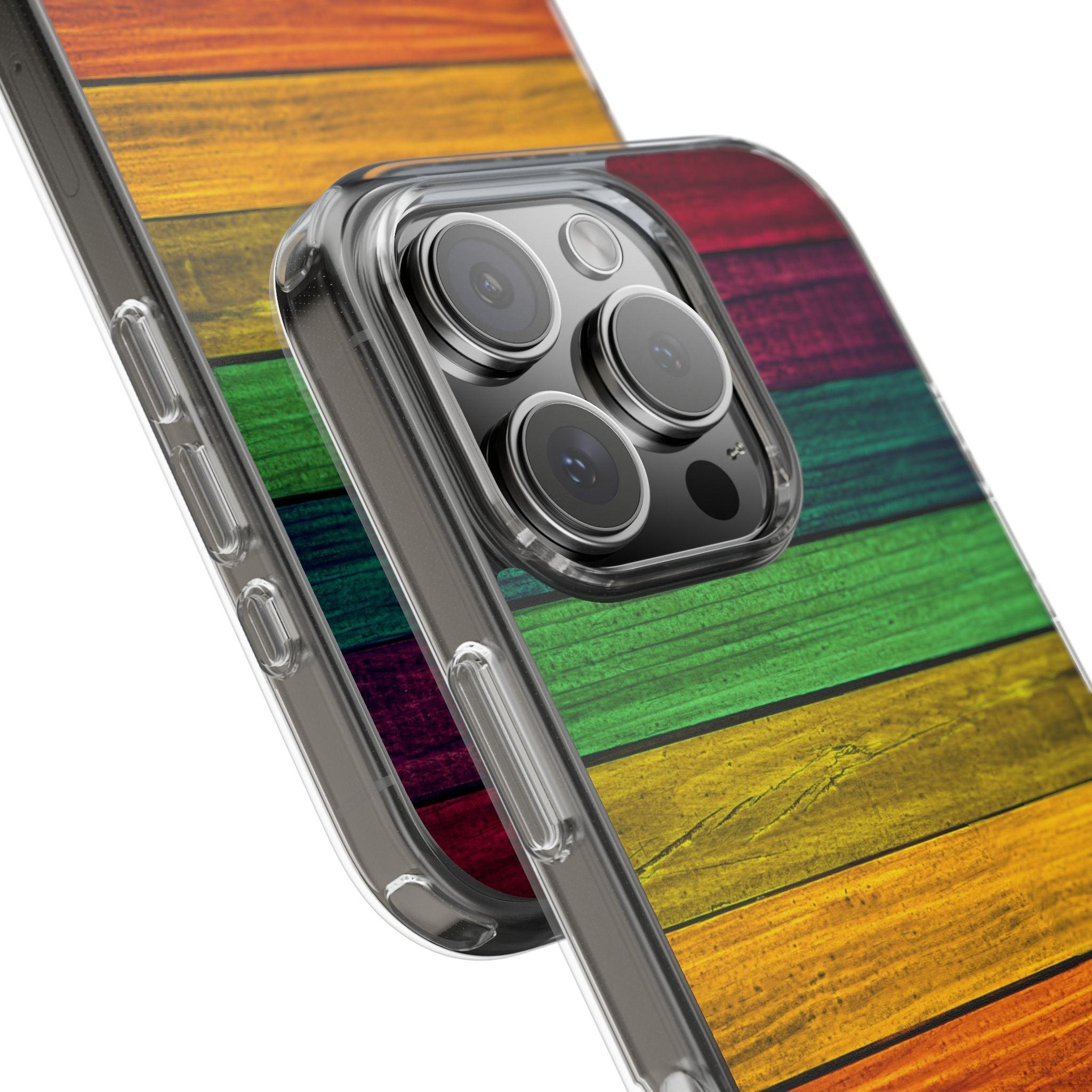 Rainbow On Woods Clear Cases