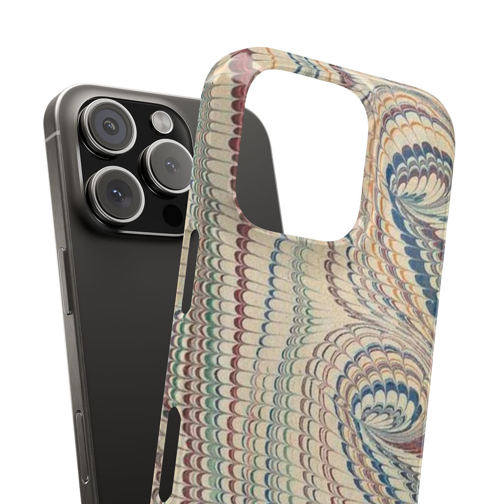 Italian Vintage Marbled Paper Design on iPhone Cases, Artistic Protection for Your Device in Elegant Beige, Blue, Burgundy