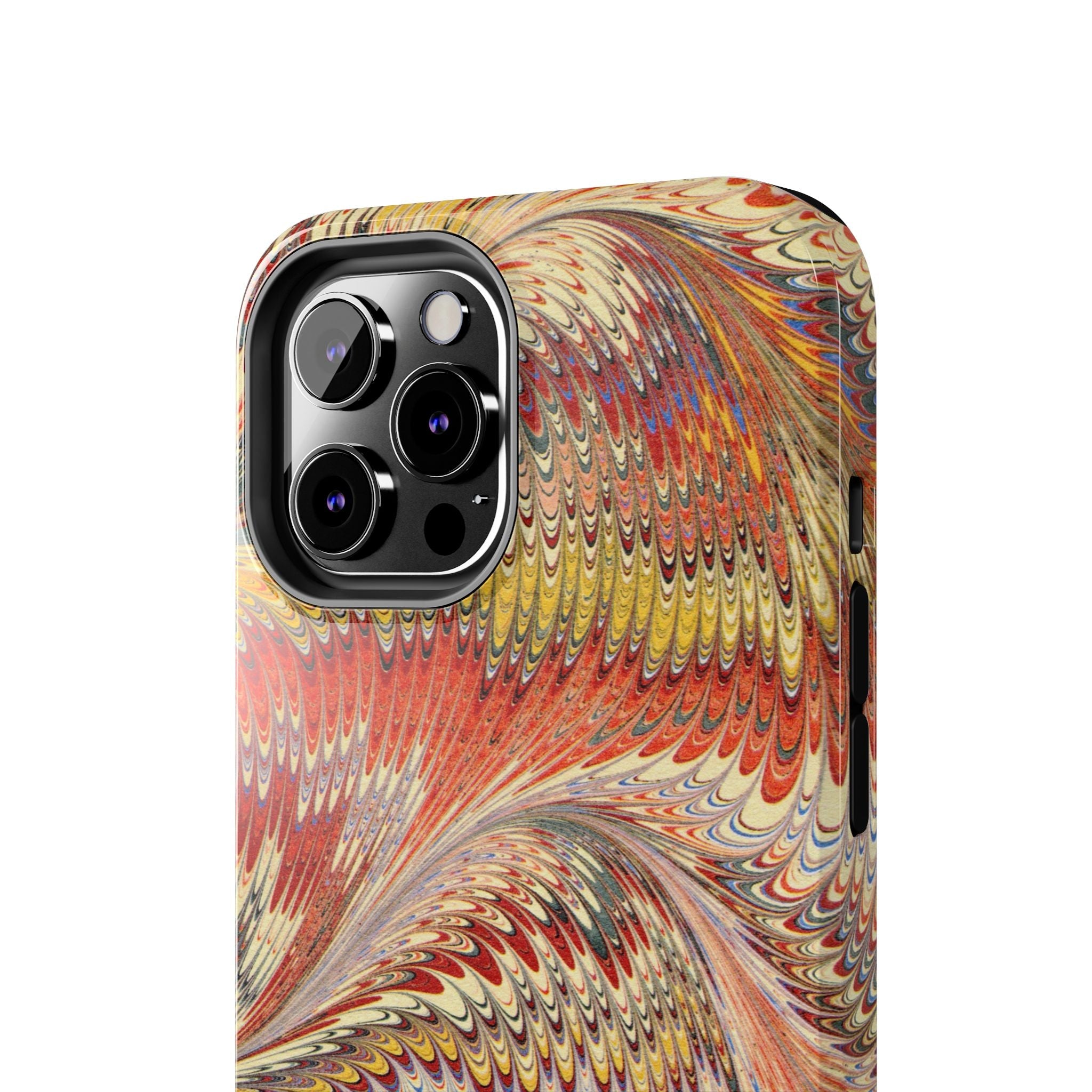 Orange, Rust and Gold Marble Italian Tough Phone Case — Durable Marbled Phone Case