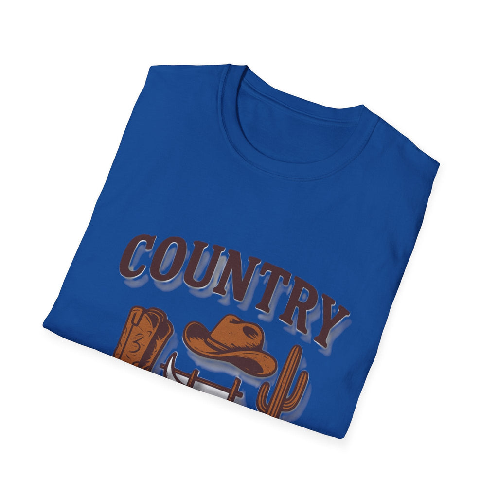 Country Western Skull Cowboy Boots T-Shirt | Cactus Ranch Rodeo