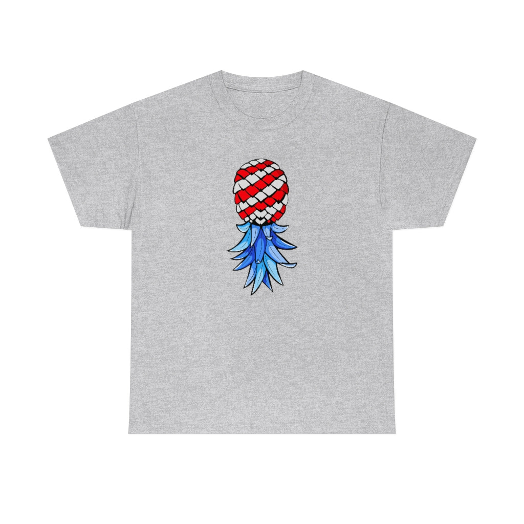 American Upside Down Pineapple Flag T-Shirt Unisex Heavy Cotton Tee