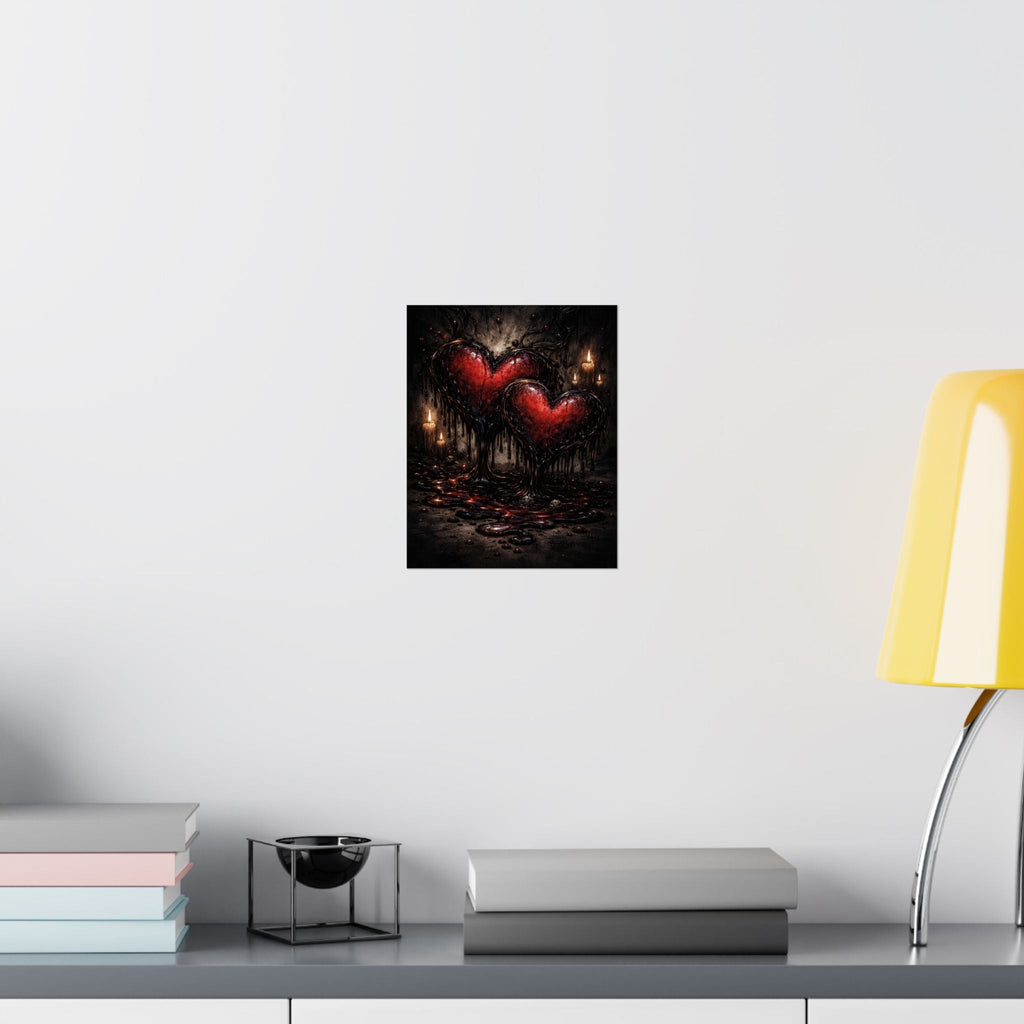 Dark Gothic Heart Poster — Matte Vertical Romantic Horror Wall Art