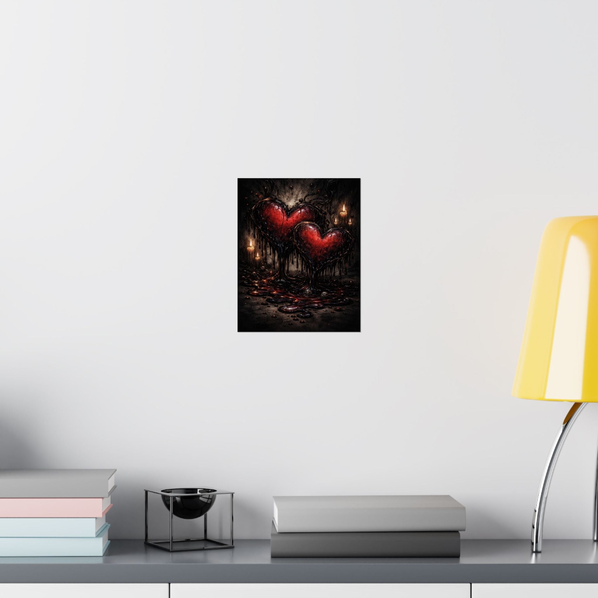 Dark Gothic Heart Poster — Matte Vertical Romantic Horror Wall Art