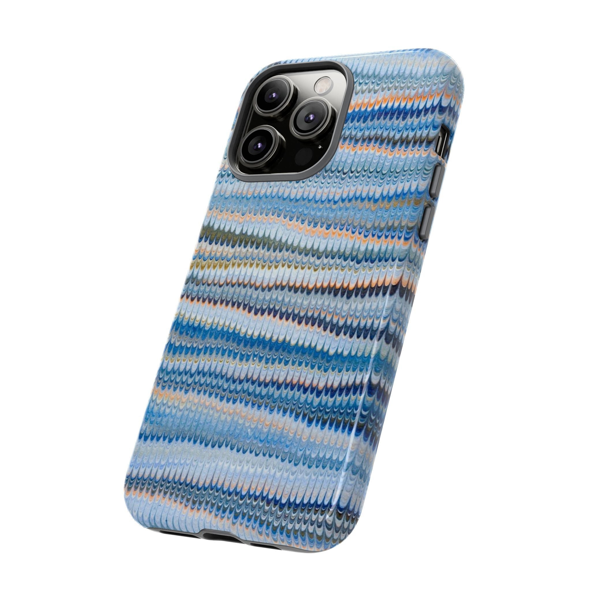 Blue Marbled Phone Cases iPhone 16 + Samsung + Apple + Google