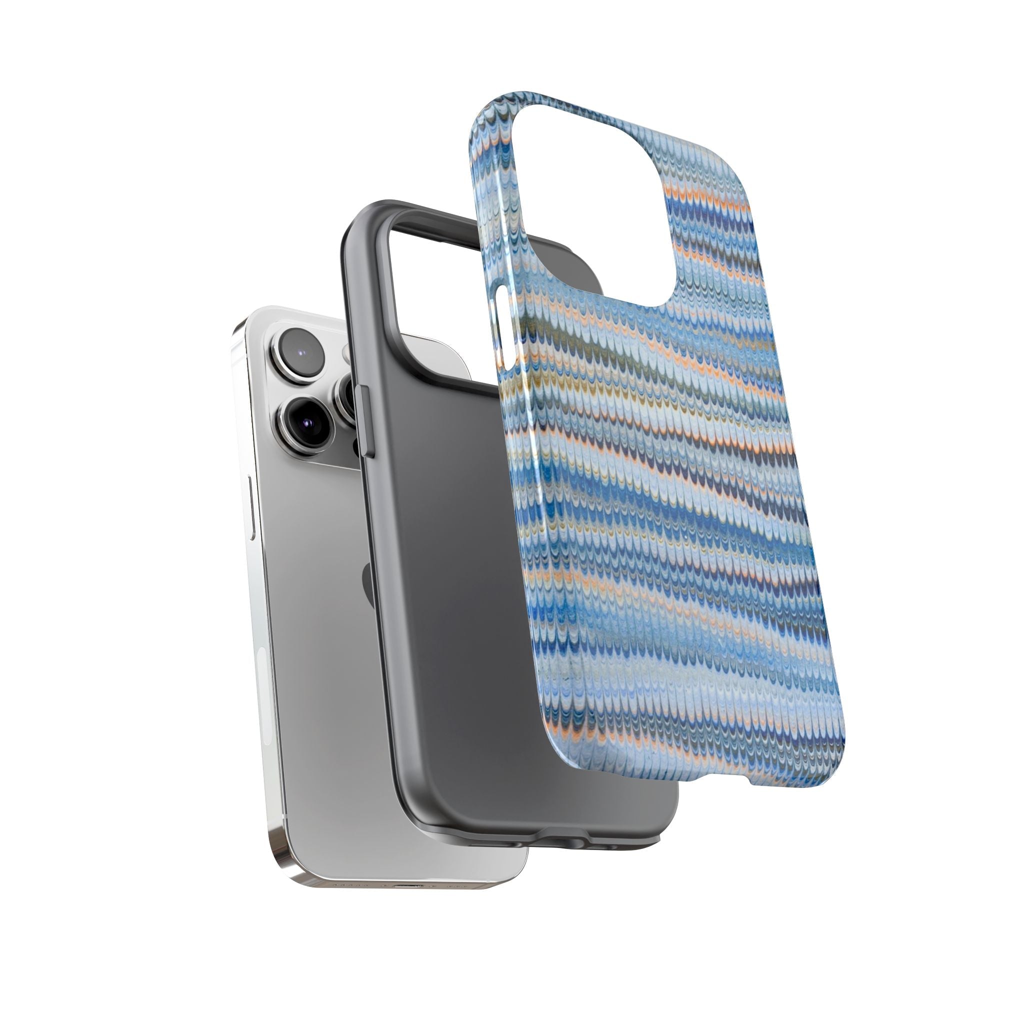Blue Marbled Phone Cases iPhone + Samsung - all models, Vintage Marbled Design - Tough Cases