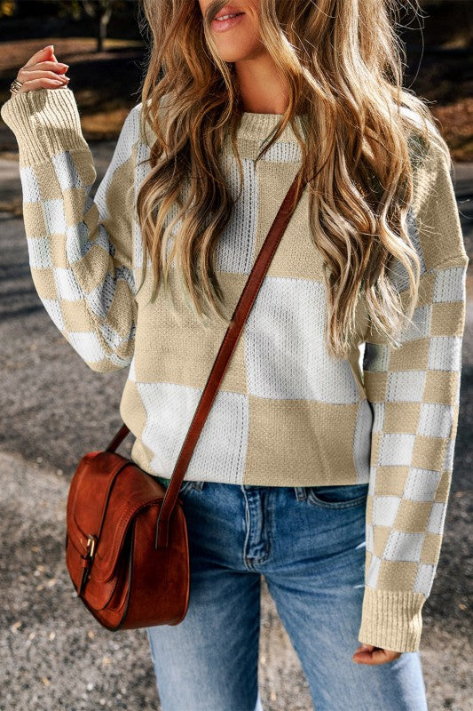 Abigail Print Drop Shoulder Sweater