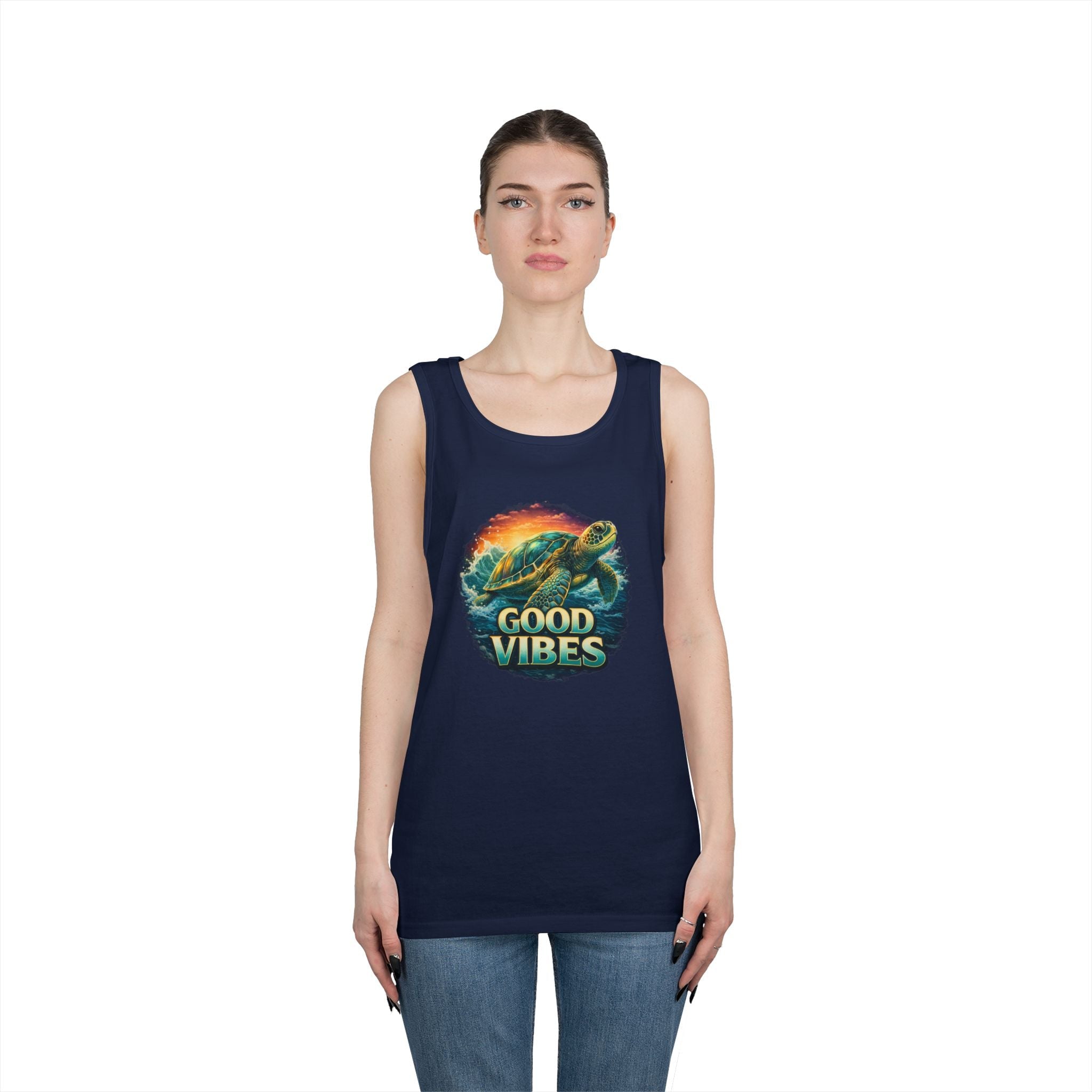 Good Vibes Turtle Tank — Surf-Inspired Beach Vacation Tank Top